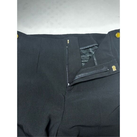 La Redoute Wonen’s Wide Legs Dress Pants Gold Button Trim Sz 12 Black See Notes - Picture 13 of 16